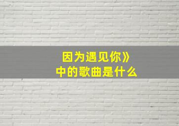 因为遇见你》中的歌曲是什么