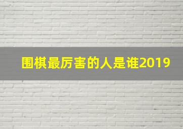 围棋最厉害的人是谁2019