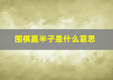 围棋赢半子是什么意思