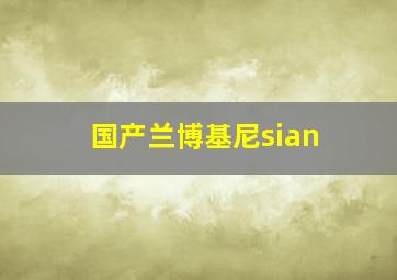 国产兰博基尼sian