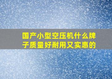 国产小型空压机什么牌子质量好耐用又实惠的