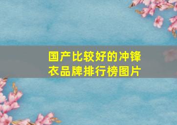 国产比较好的冲锋衣品牌排行榜图片