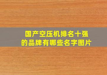 国产空压机排名十强的品牌有哪些名字图片