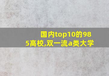 国内top10的985高校,双一流a类大学