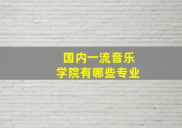 国内一流音乐学院有哪些专业