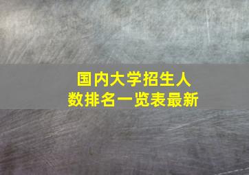 国内大学招生人数排名一览表最新