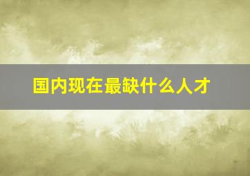 国内现在最缺什么人才