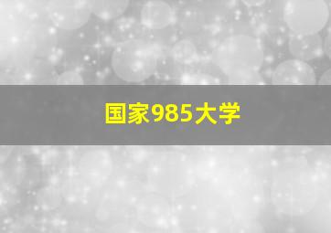 国家985大学