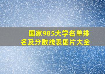 国家985大学名单排名及分数线表图片大全