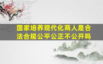 国家培养现代化商人是合法合规公平公正不公开吗