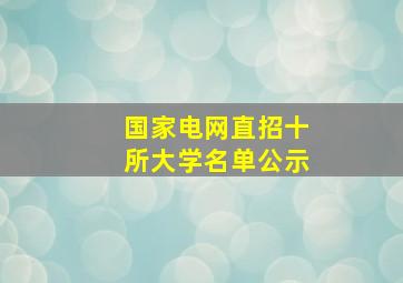 国家电网直招十所大学名单公示