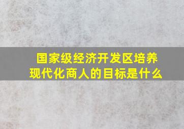 国家级经济开发区培养现代化商人的目标是什么