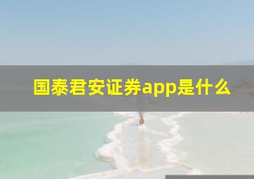 国泰君安证券app是什么