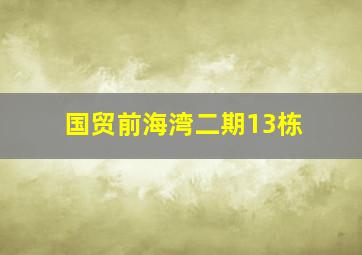 国贸前海湾二期13栋