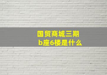 国贸商城三期b座6楼是什么