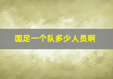 国足一个队多少人员啊