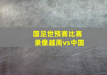 国足世预赛比赛录像越南vs中国