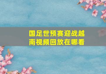 国足世预赛迎战越南视频回放在哪看