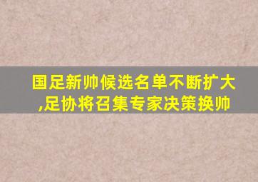 国足新帅候选名单不断扩大,足协将召集专家决策换帅