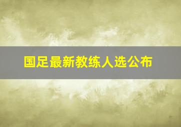 国足最新教练人选公布