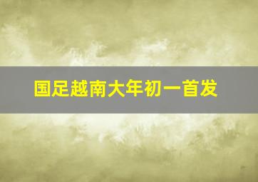 国足越南大年初一首发