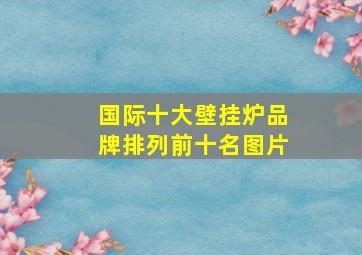 国际十大壁挂炉品牌排列前十名图片