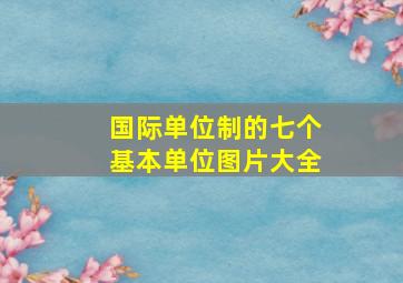 国际单位制的七个基本单位图片大全