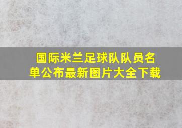 国际米兰足球队队员名单公布最新图片大全下载