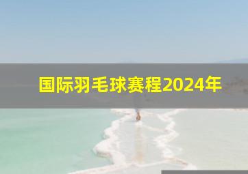 国际羽毛球赛程2024年