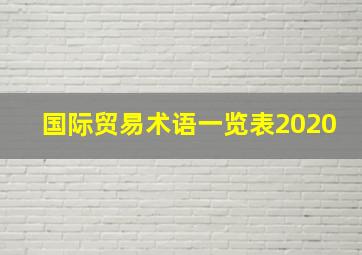 国际贸易术语一览表2020