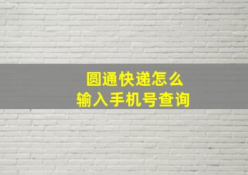 圆通快递怎么输入手机号查询