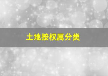 土地按权属分类