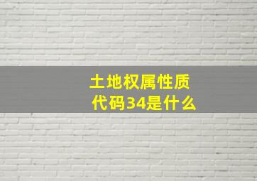 土地权属性质代码34是什么