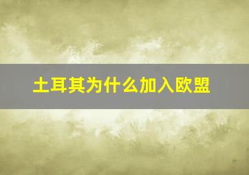 土耳其为什么加入欧盟