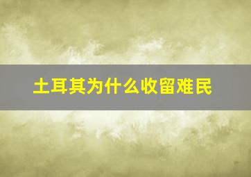 土耳其为什么收留难民