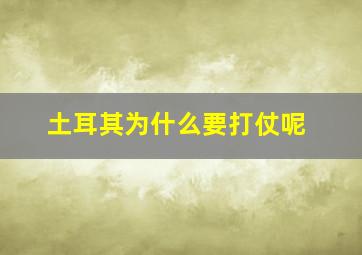 土耳其为什么要打仗呢