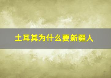 土耳其为什么要新疆人