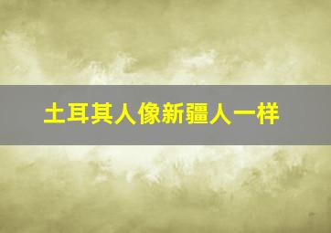 土耳其人像新疆人一样