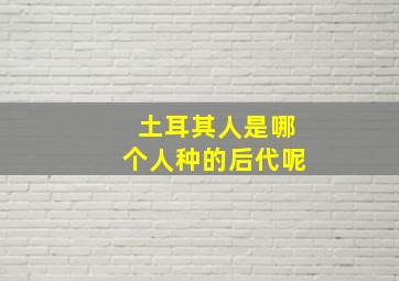 土耳其人是哪个人种的后代呢