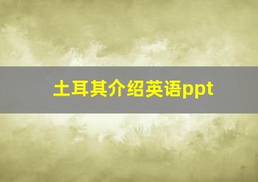 土耳其介绍英语ppt