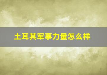 土耳其军事力量怎么样