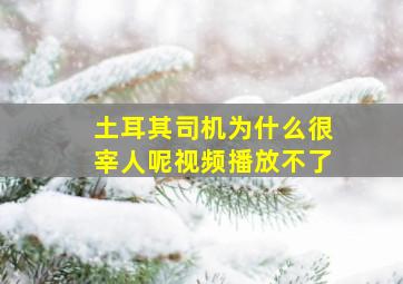 土耳其司机为什么很宰人呢视频播放不了