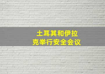 土耳其和伊拉克举行安全会议