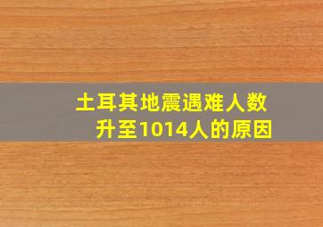 土耳其地震遇难人数升至1014人的原因