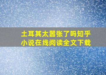 土耳其太嚣张了吗知乎小说在线阅读全文下载