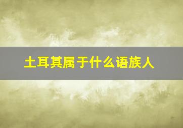 土耳其属于什么语族人