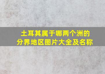 土耳其属于哪两个洲的分界地区图片大全及名称