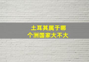 土耳其属于哪个洲国家大不大