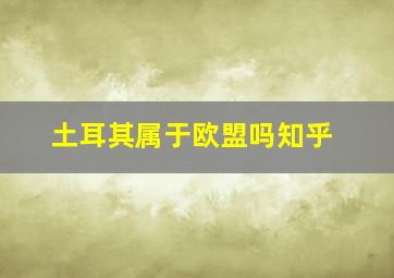 土耳其属于欧盟吗知乎