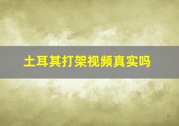 土耳其打架视频真实吗